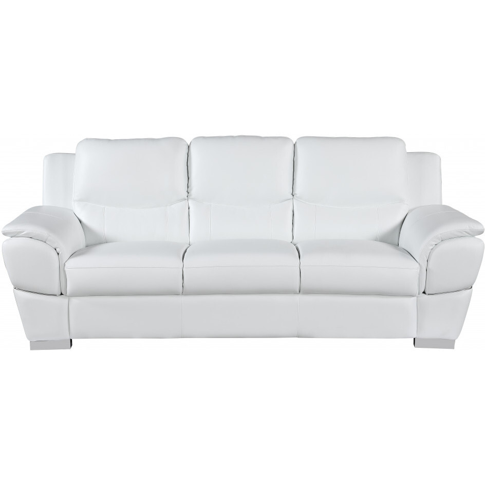 37"" Chic White Leather Sofa