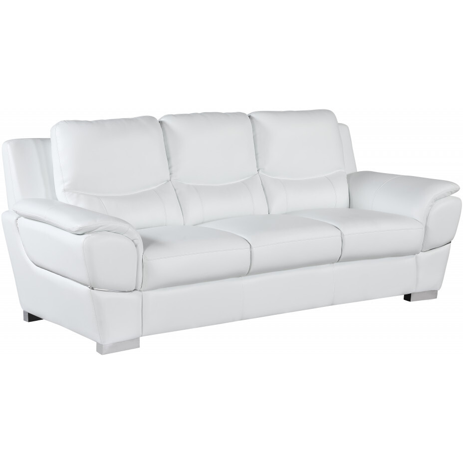 37"" Chic White Leather Sofa