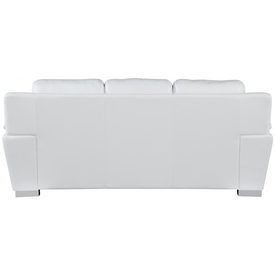 37"" Chic White Leather Sofa