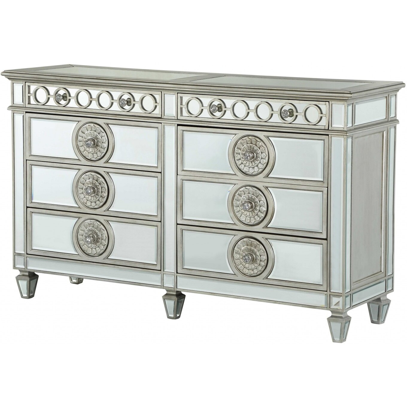 20"" X 68"" X 41"" Mirrored Wood Dresser