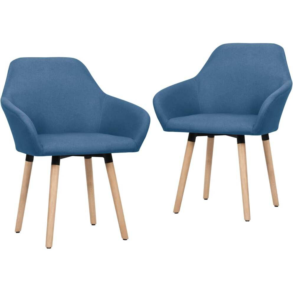 Vidaxl Dining Chairs 2 Pcs Blue Fabric