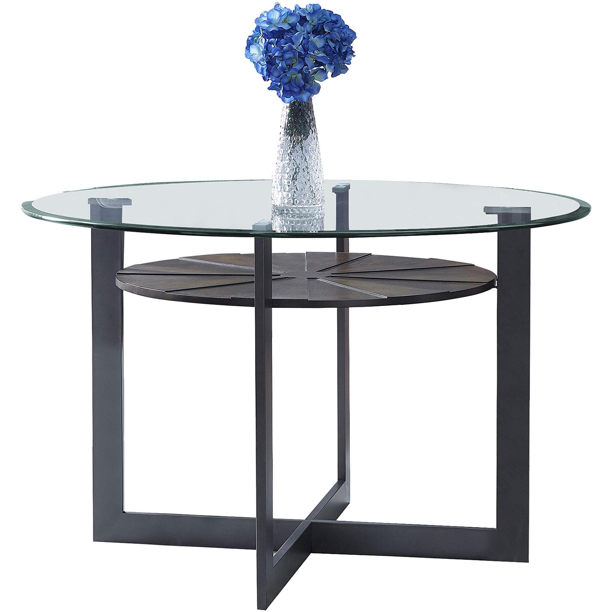 Steve Silver Olson Medium Brown Metal Base Dining Table