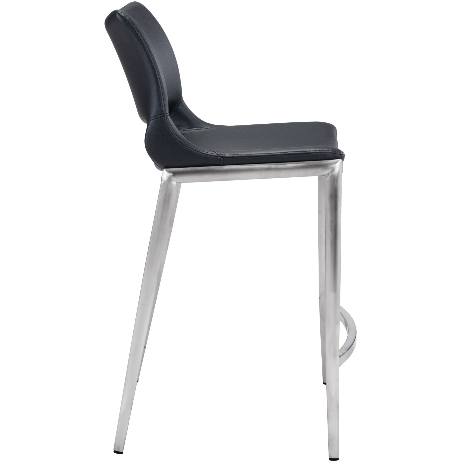 Ace Counter Stool (Set Of 2) Black And Silver