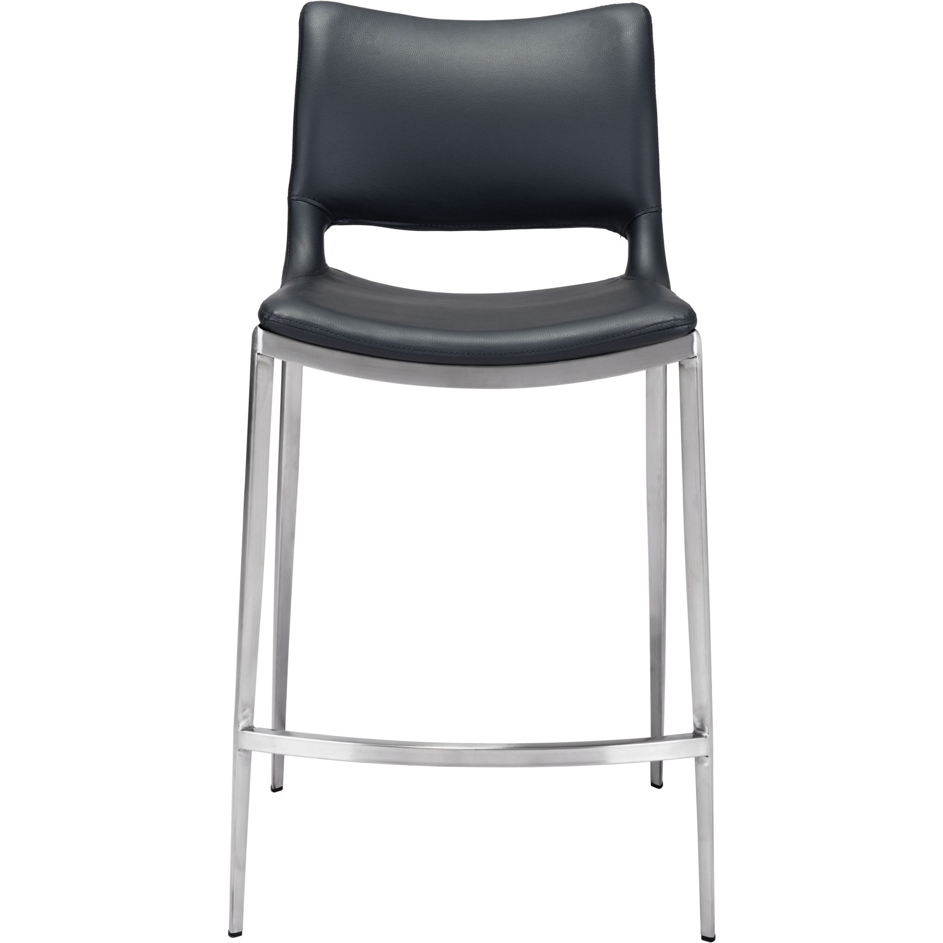 Ace Counter Stool (Set Of 2) Black And Silver