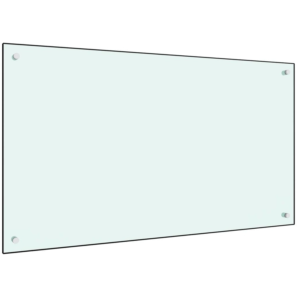 Vidaxl Kitchen Backsplash White 39.4"&quotX23.6"" Tempered Glass