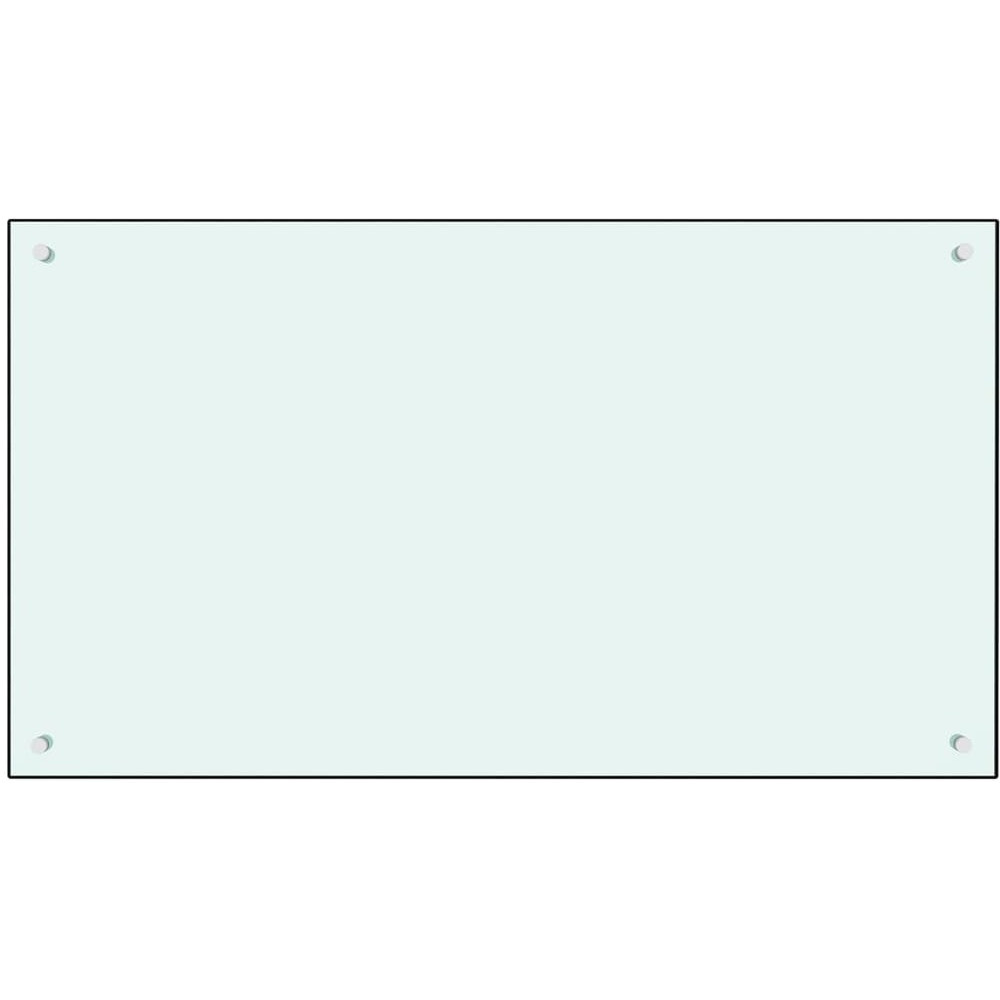 Vidaxl Kitchen Backsplash White 39.4"&quotX23.6"" Tempered Glass