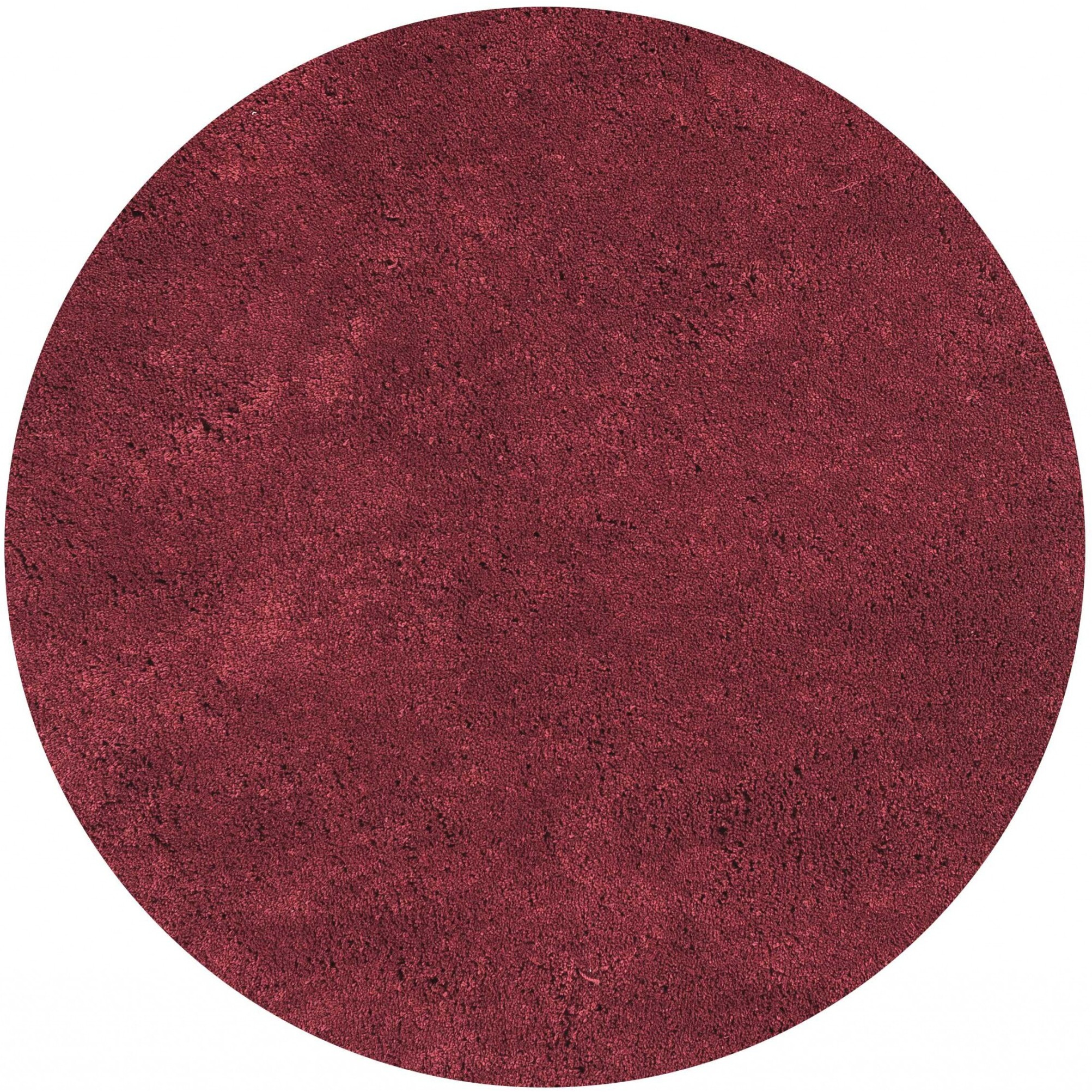 8' Red Round Indoor Shag Rug