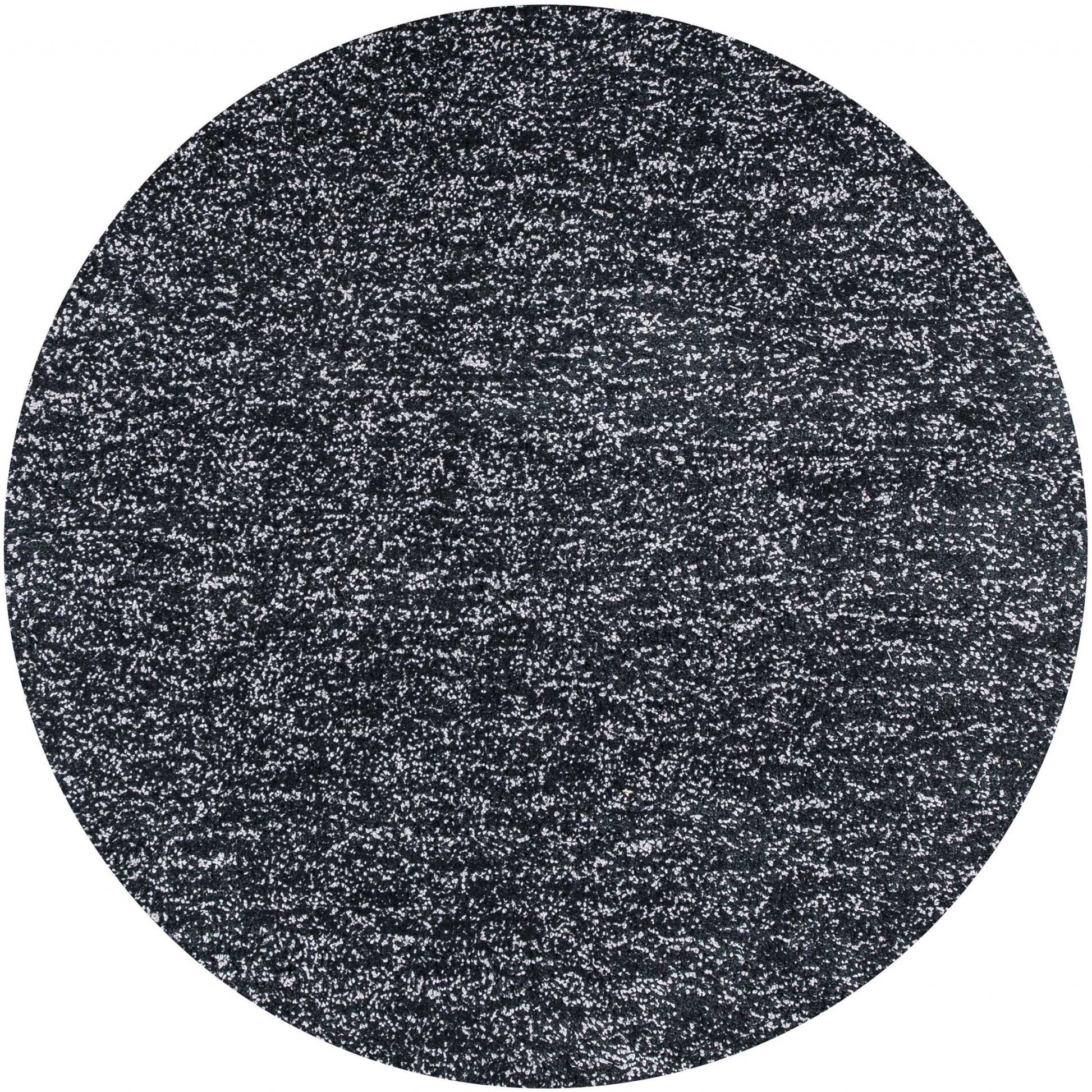 8' Black Heather Round Indoor Shag Rug