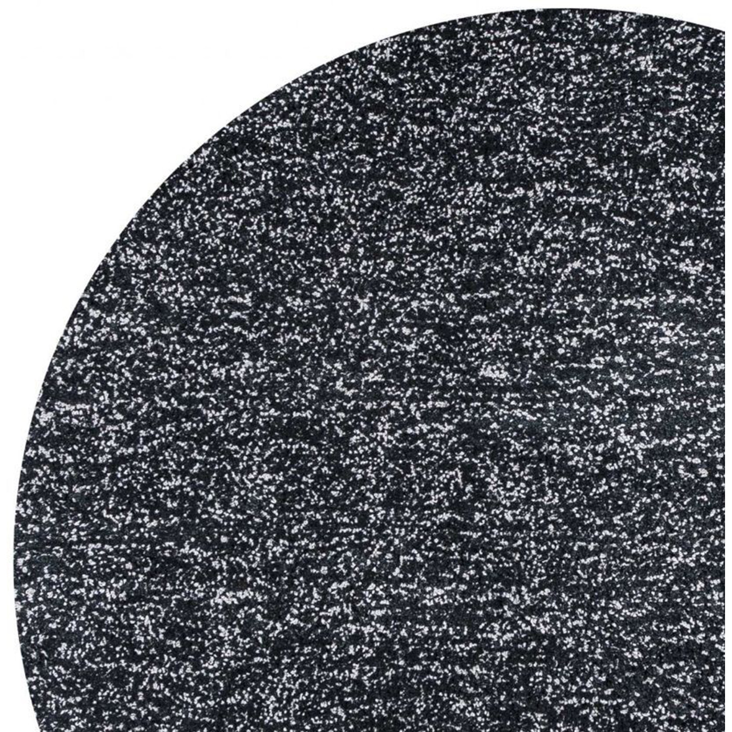 8' Black Heather Round Indoor Shag Rug