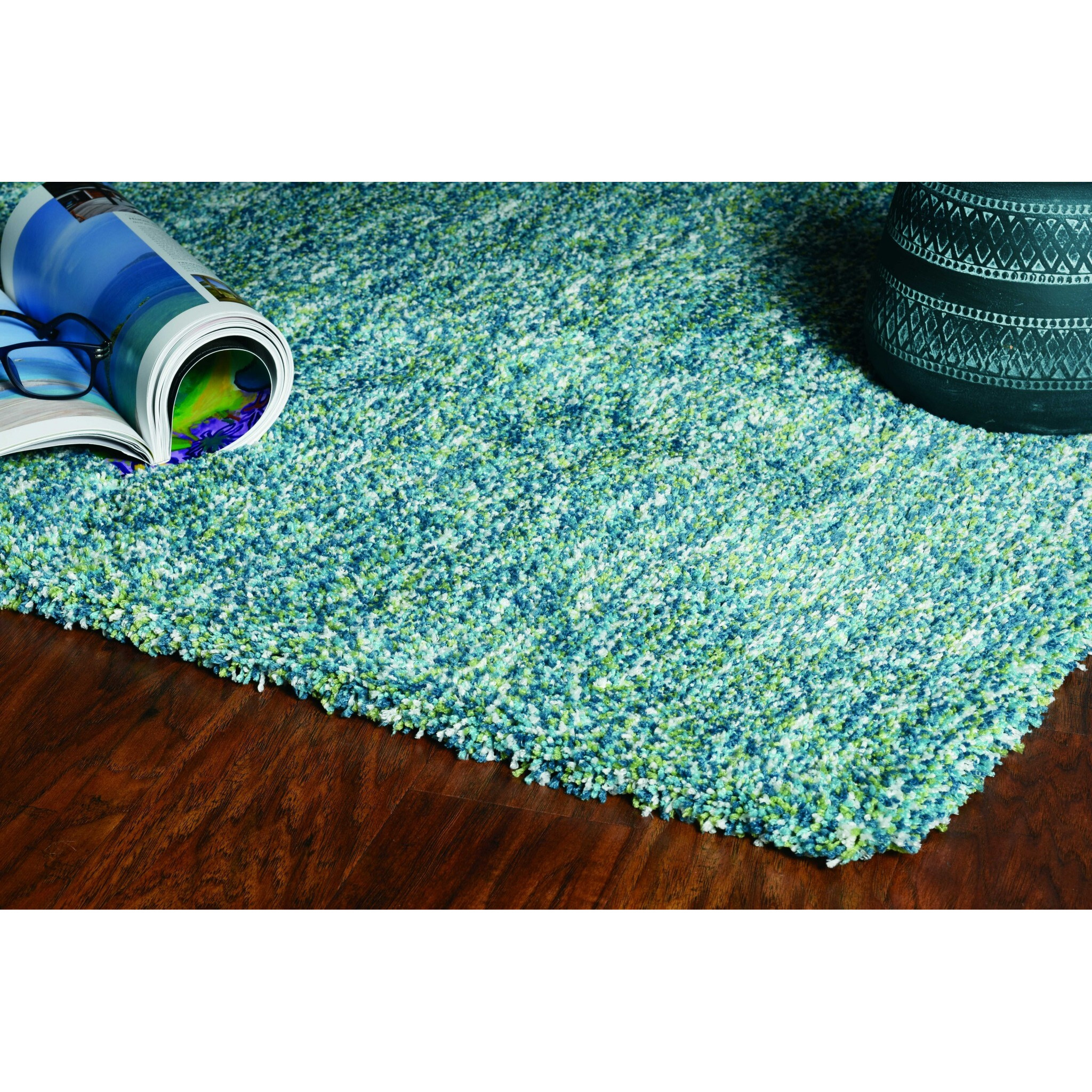 8'X10' Seafoam Heather Indoor Shag Rug