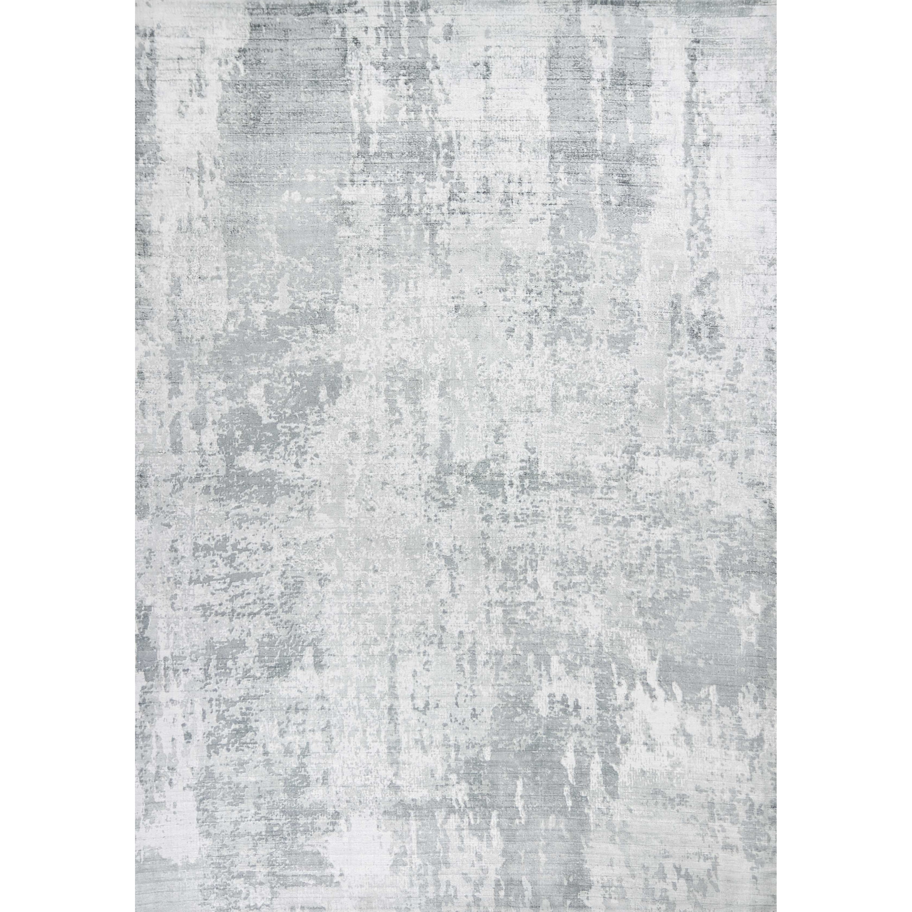 3'X5' Dew Grey Hand Loomed Abstract Brushstroke Indoor Area Rug