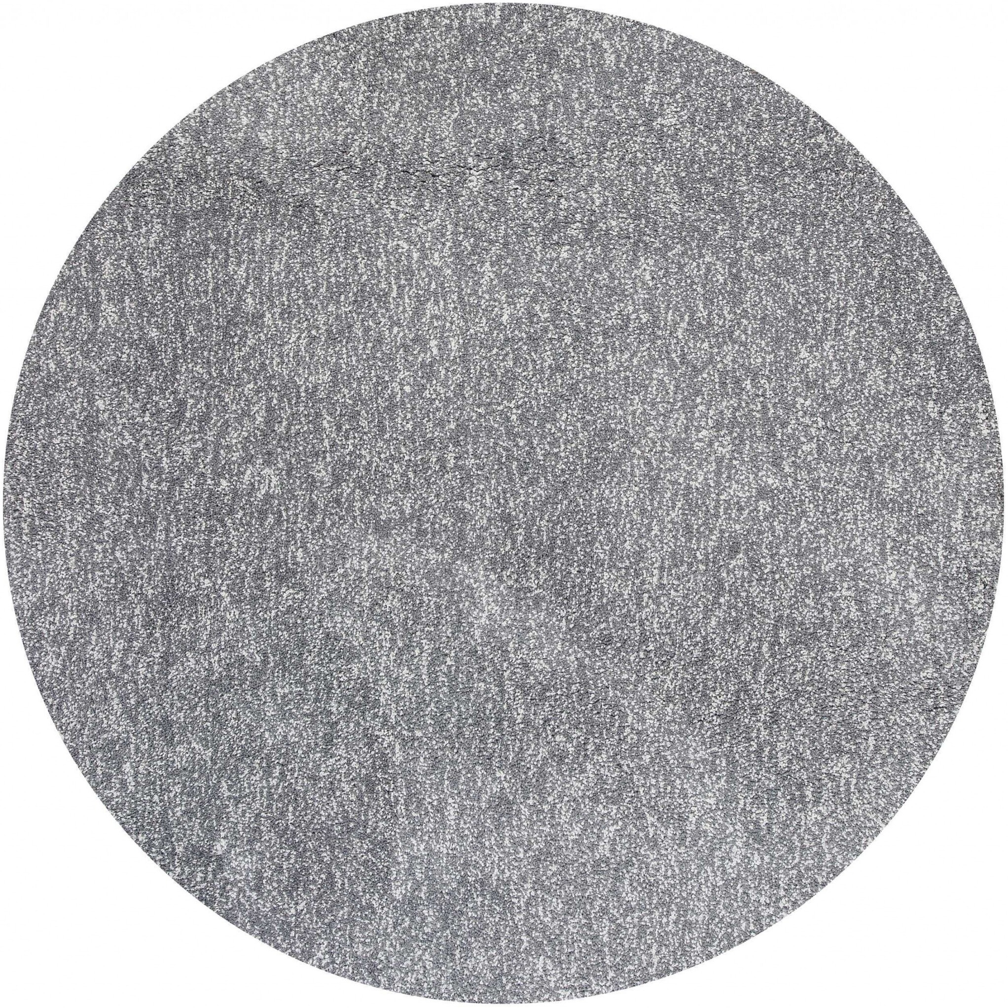 8' Grey Heather Round Indoor Shag Rug