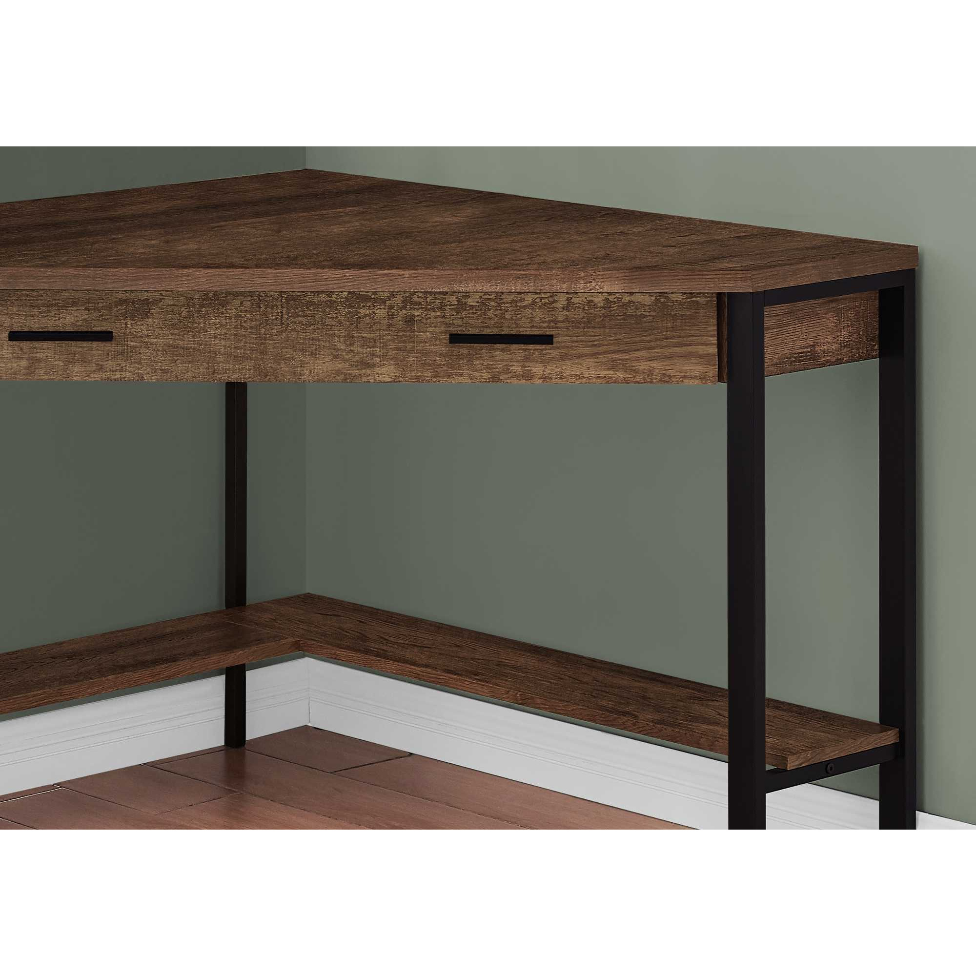 42"" Brown Corner Computer Desk