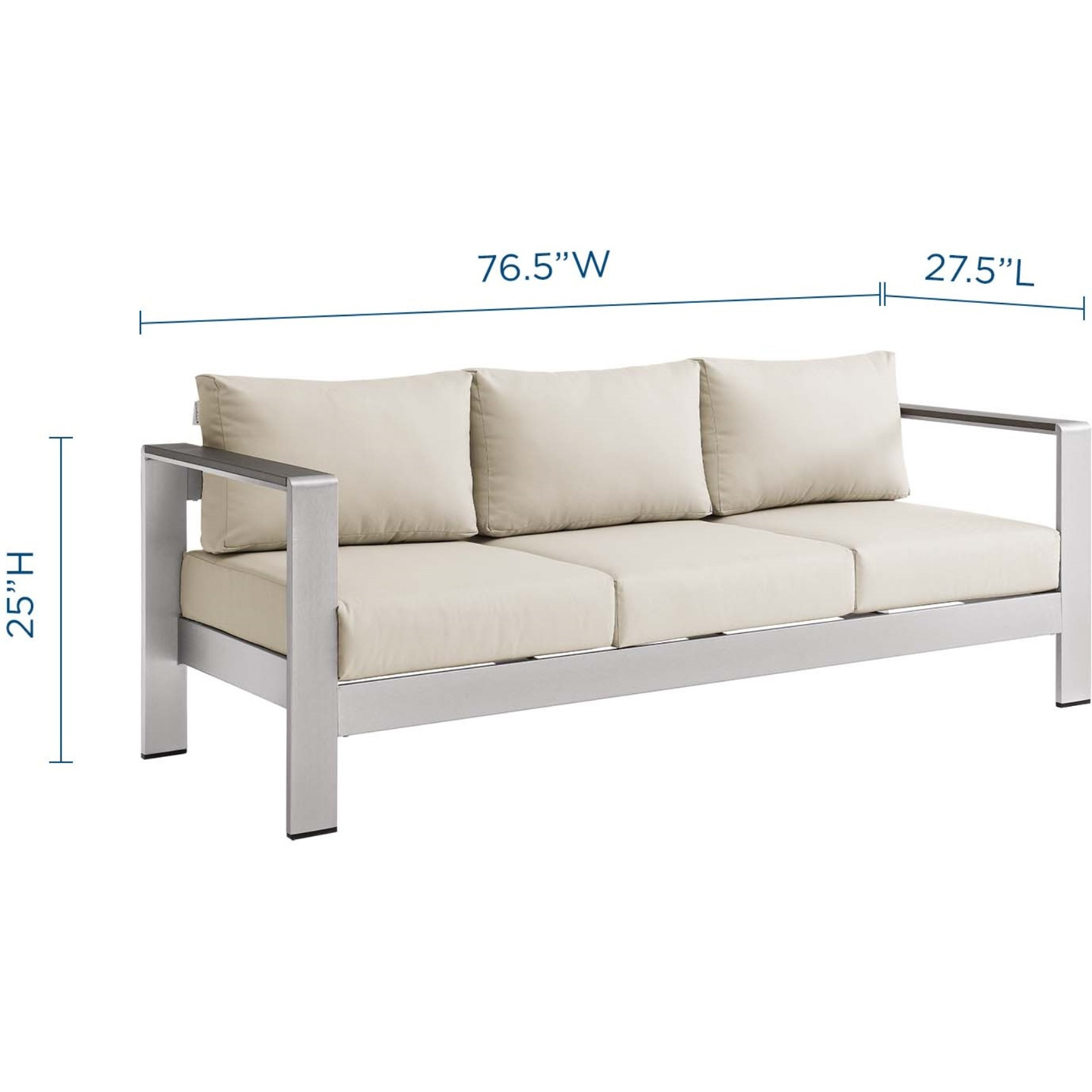 Shore Outdoor Patio Aluminum Sofa