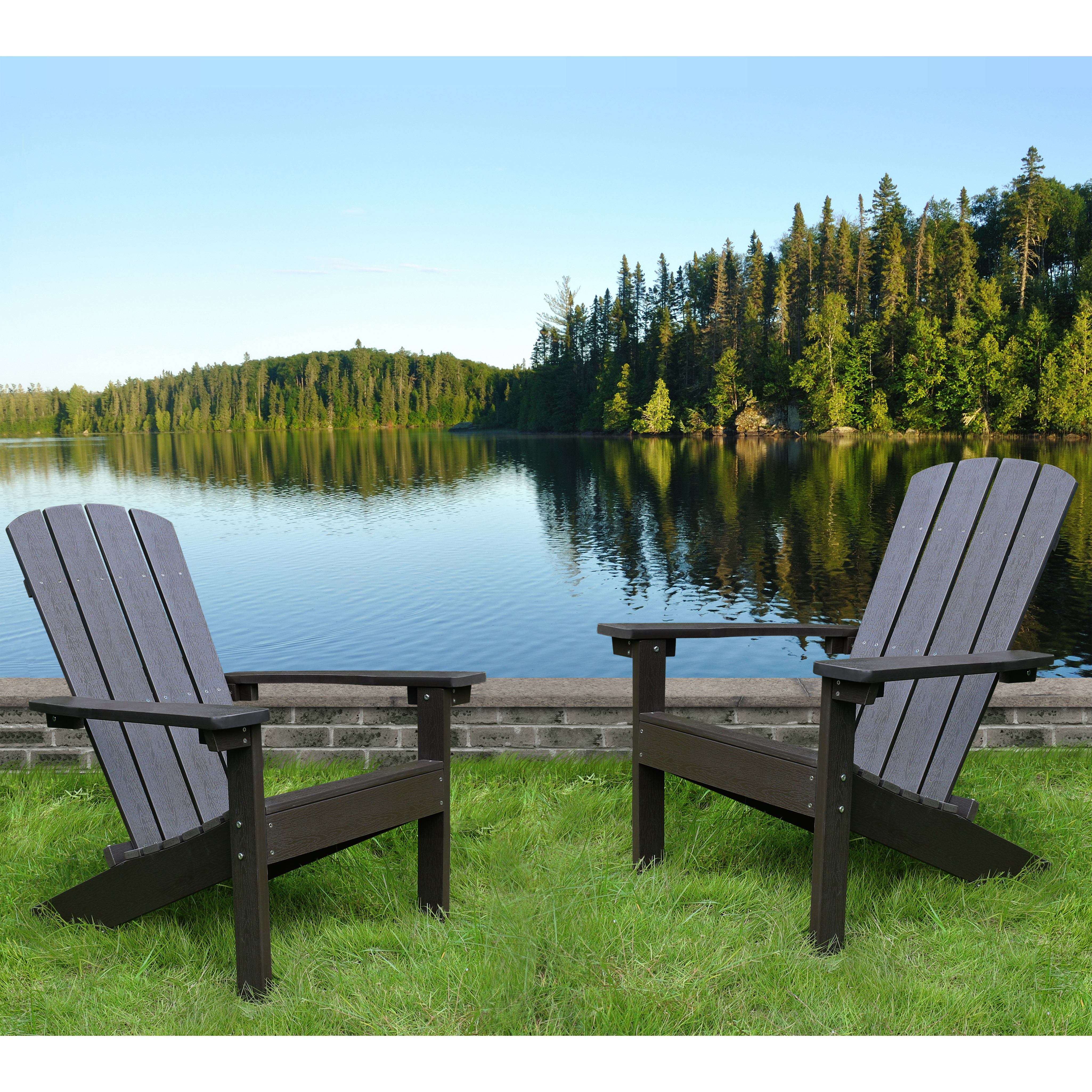 Lakeside Faux Wood Adirondack Chair  Espresso