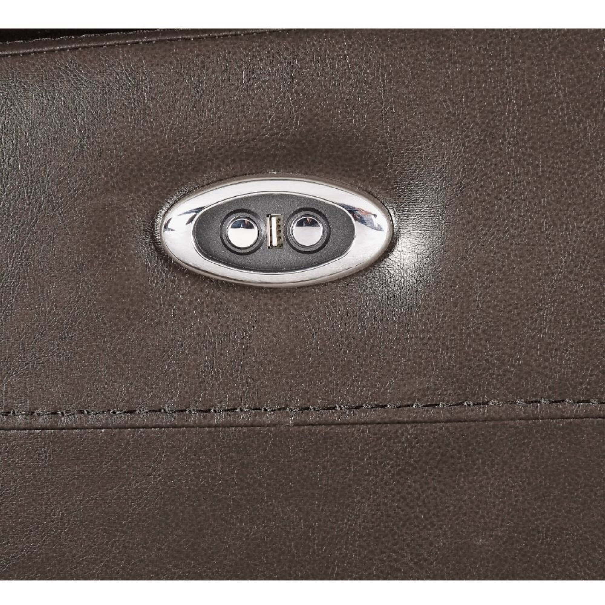 Recliner (Power Motion)  Brown Leather-Gel Match 55423