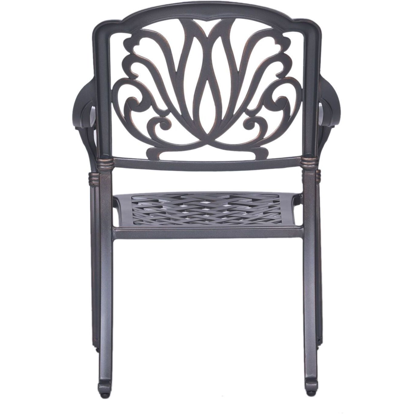 Patio Outdoor Aluminum Dining Armchair With Cushion  Set Of 2  Navy Blue(D0102H74Tu8)