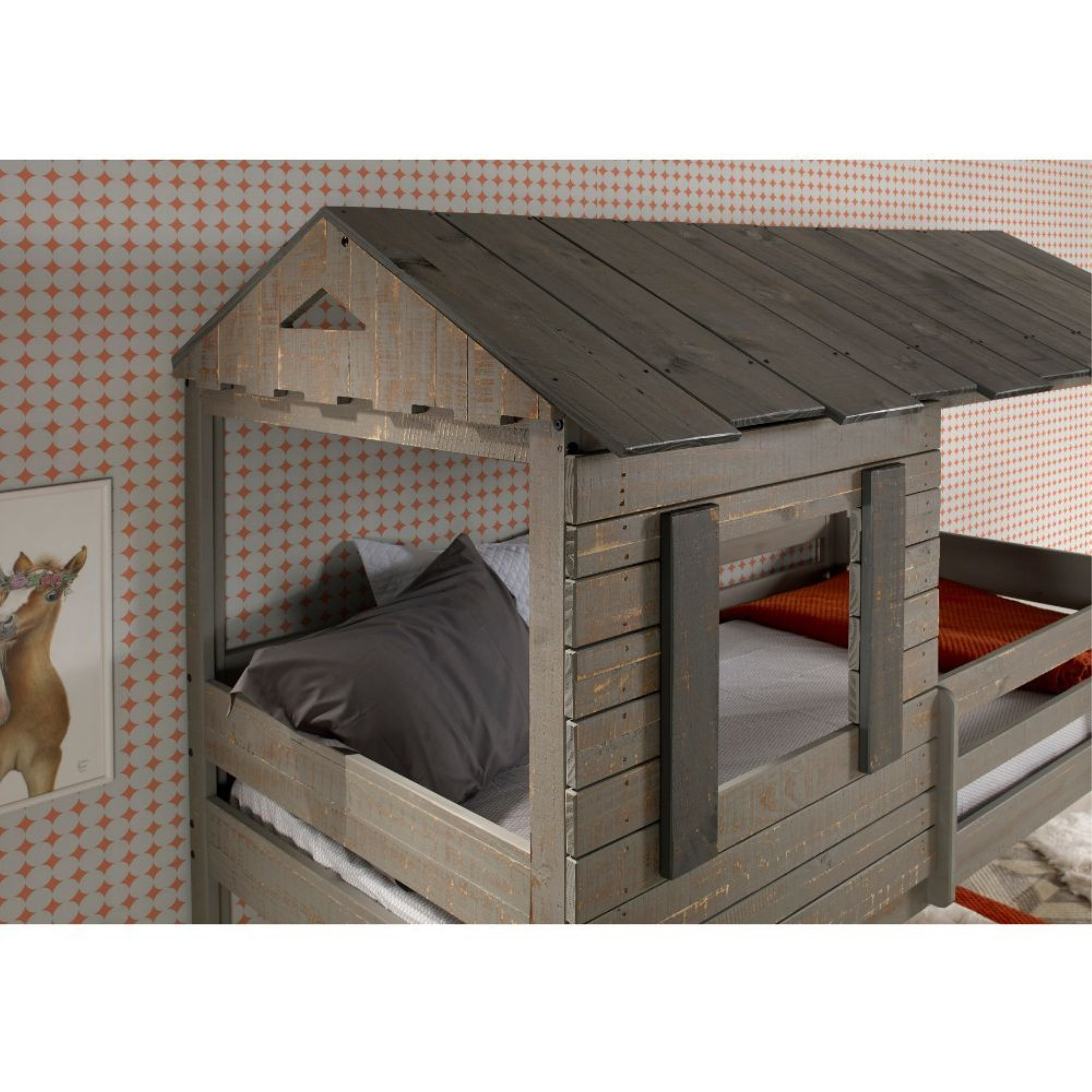 Acme Darlene Twin/Twin Bunk Bed  Rustic Gray