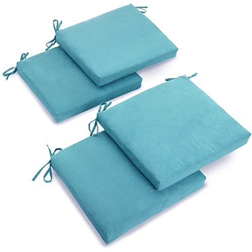 20-Inch By 19-Inch Solid Microsuede Chair Cushions (Set Of 4) 93454-4Ch-Ms-Ab