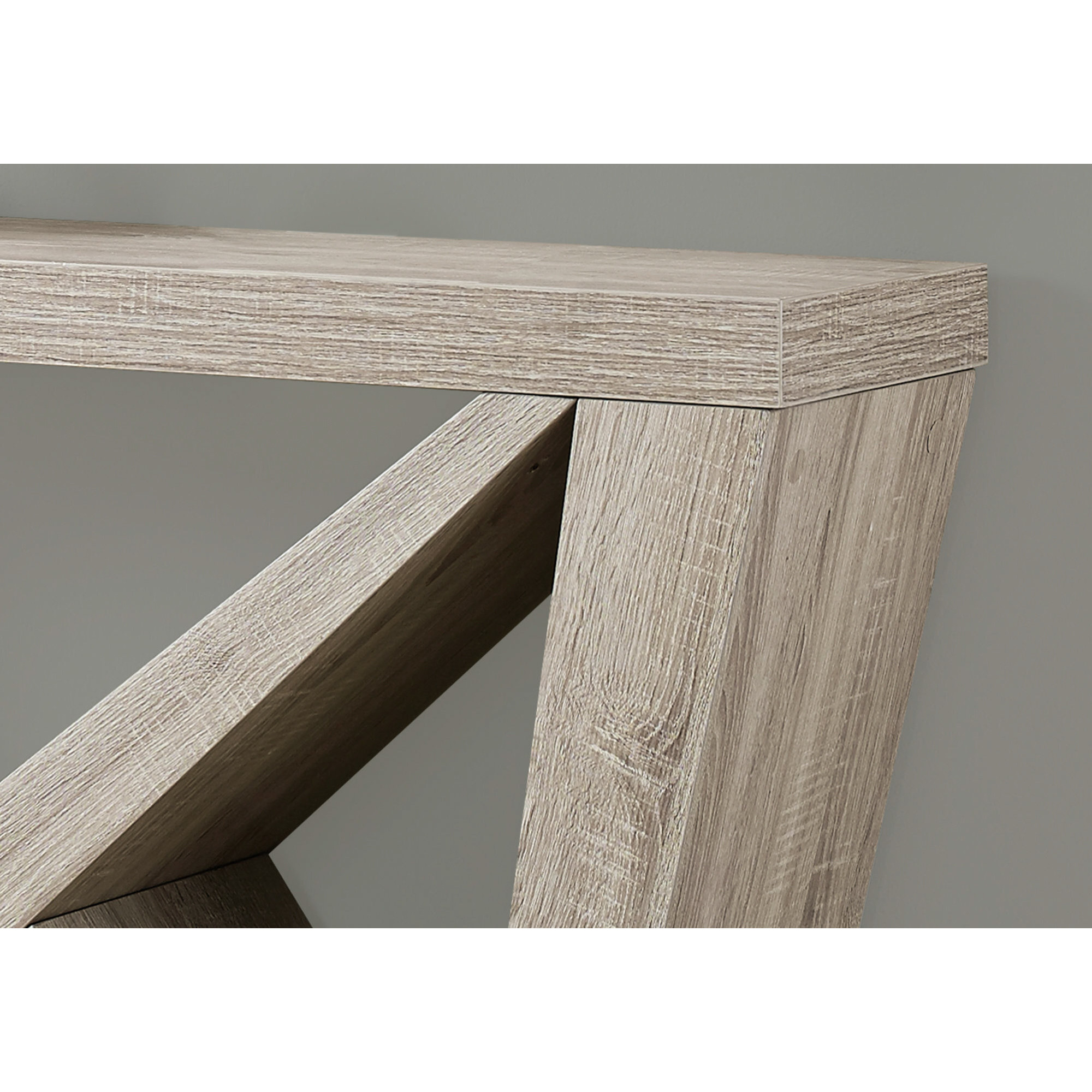 11.5"" X 47.25"" X 32"" Dark Taupe Hollow Core Particle Board  Accent Table  Hall Console