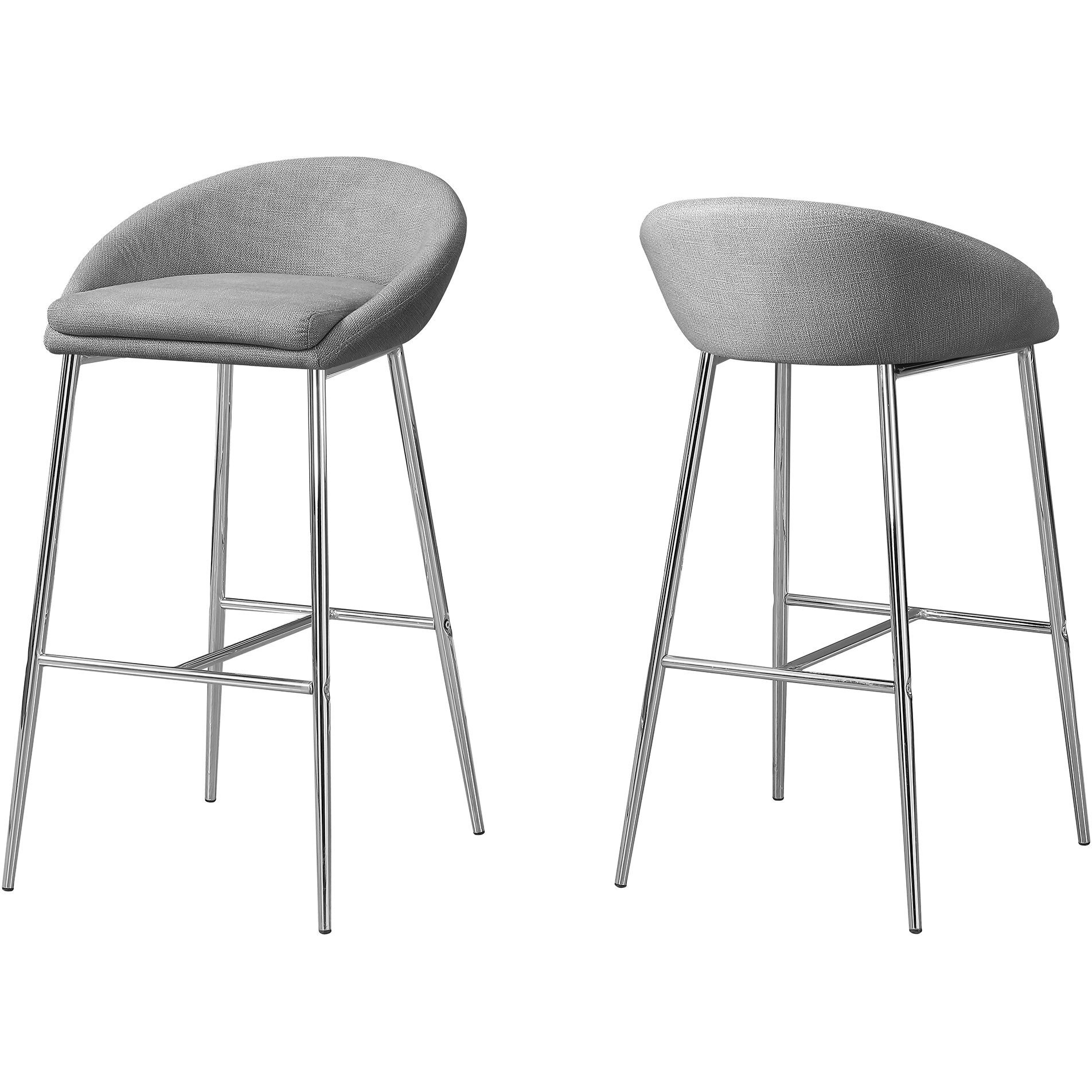 41"" X 41"" X 71.5"" Grey Foam Metal Polyester  Barstool Set Of 2