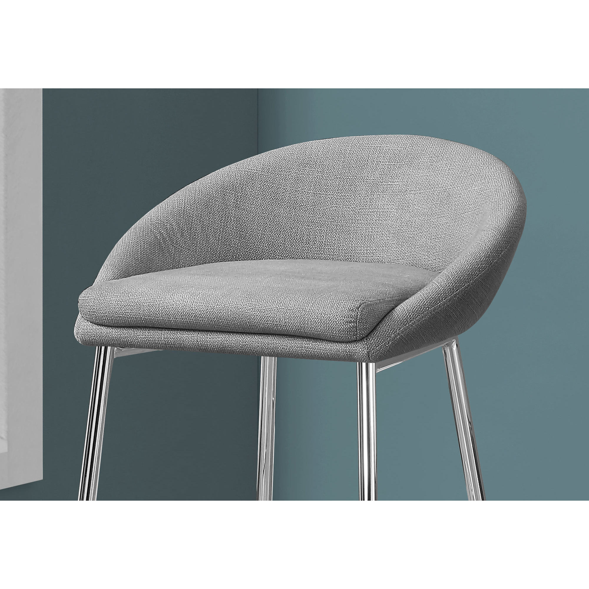 41"" X 41"" X 71.5"" Grey Foam Metal Polyester  Barstool Set Of 2