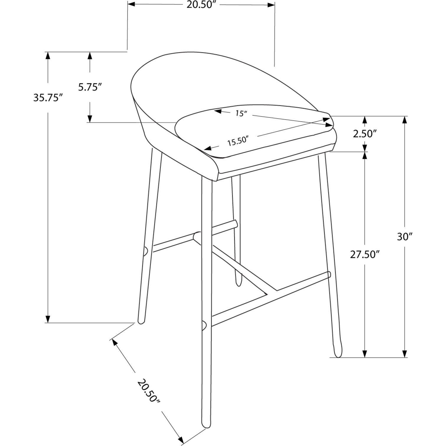41"" X 41"" X 71.5"" Grey Foam Metal Polyester  Barstool Set Of 2