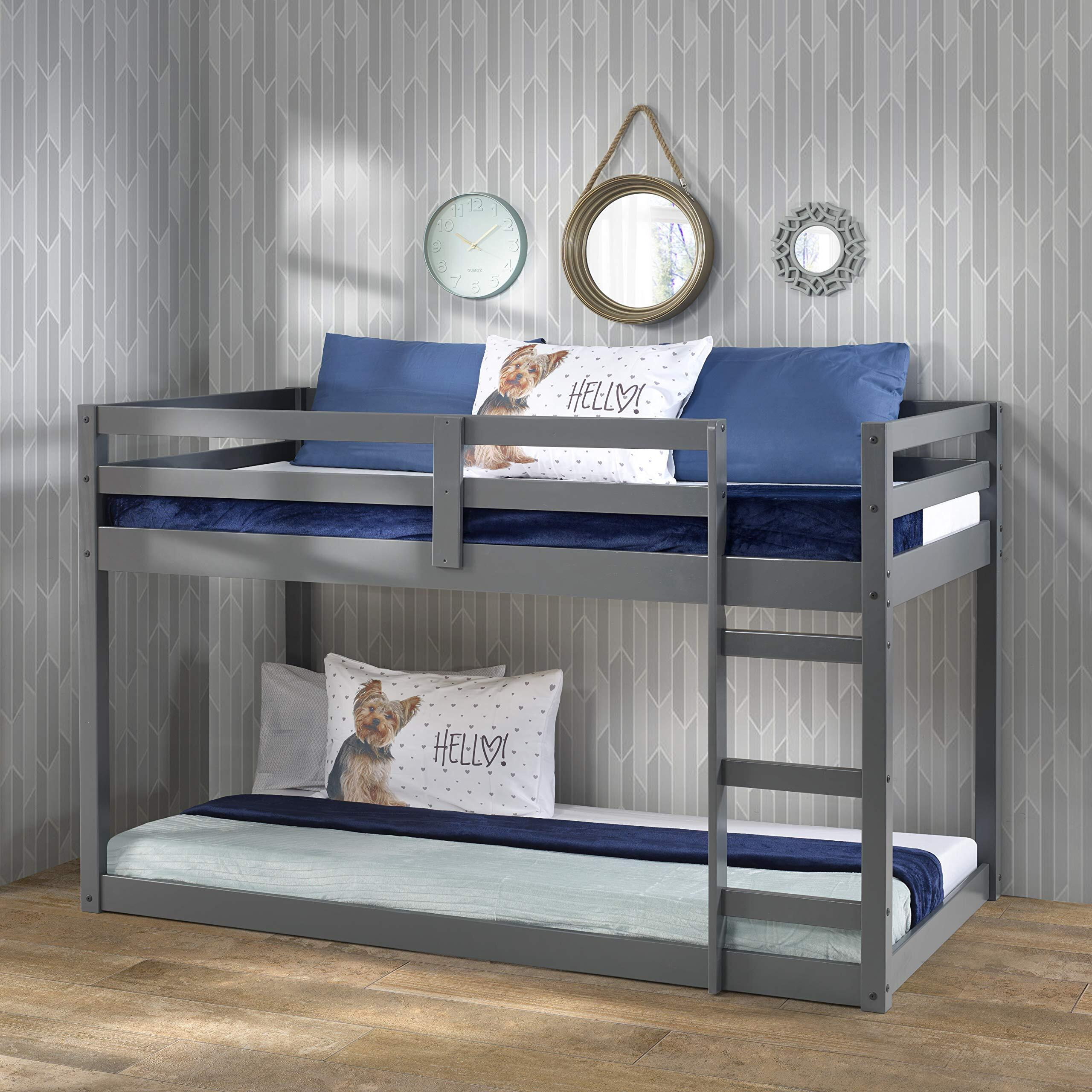 Acme Gaston Wooden Frame Loft Bed In Gray