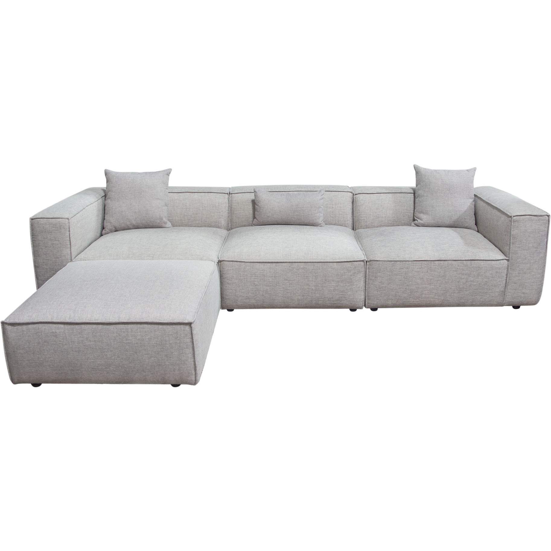 Vice 4Pc Modular Sectional In Barley Fabric With Ottoman By Diamond Sofa