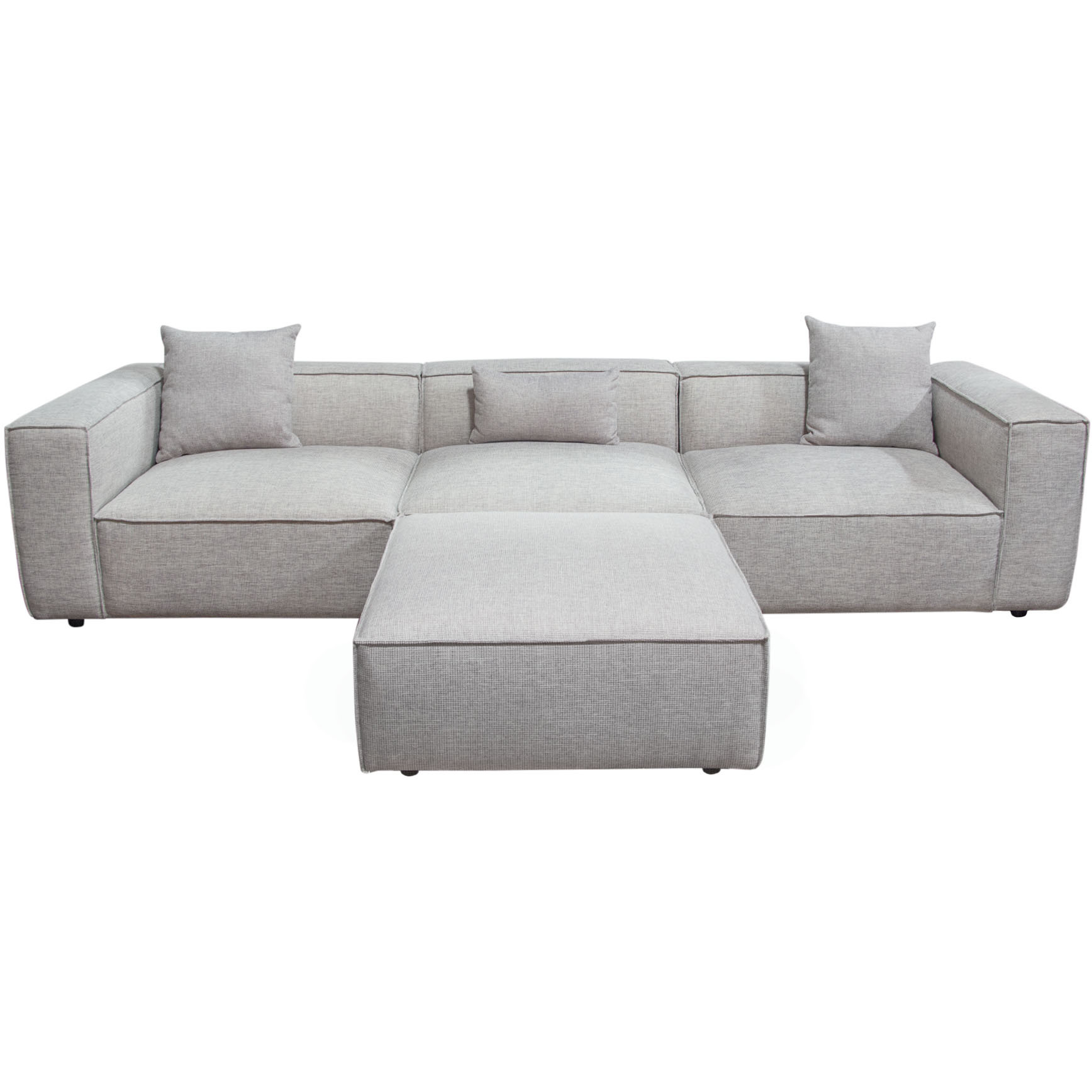 Vice 4Pc Modular Sectional In Barley Fabric With Ottoman By Diamond Sofa