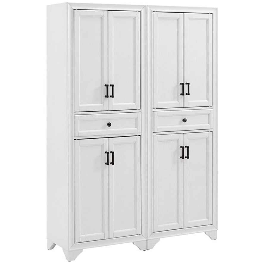 Crosley Furniture Tara 2-Piece Pantry Set  Distressed White
