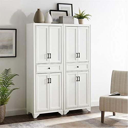 Crosley Furniture Tara 2-Piece Pantry Set  Distressed White