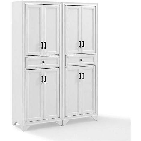Crosley Furniture Tara 2-Piece Pantry Set  Distressed White