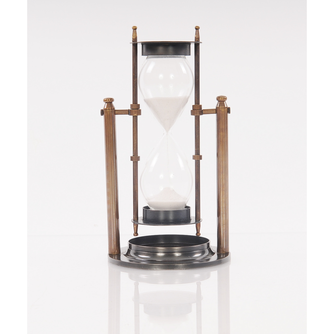 4.5"" X 4.5"" X 8.5"" Brass Revolving Sandtimer