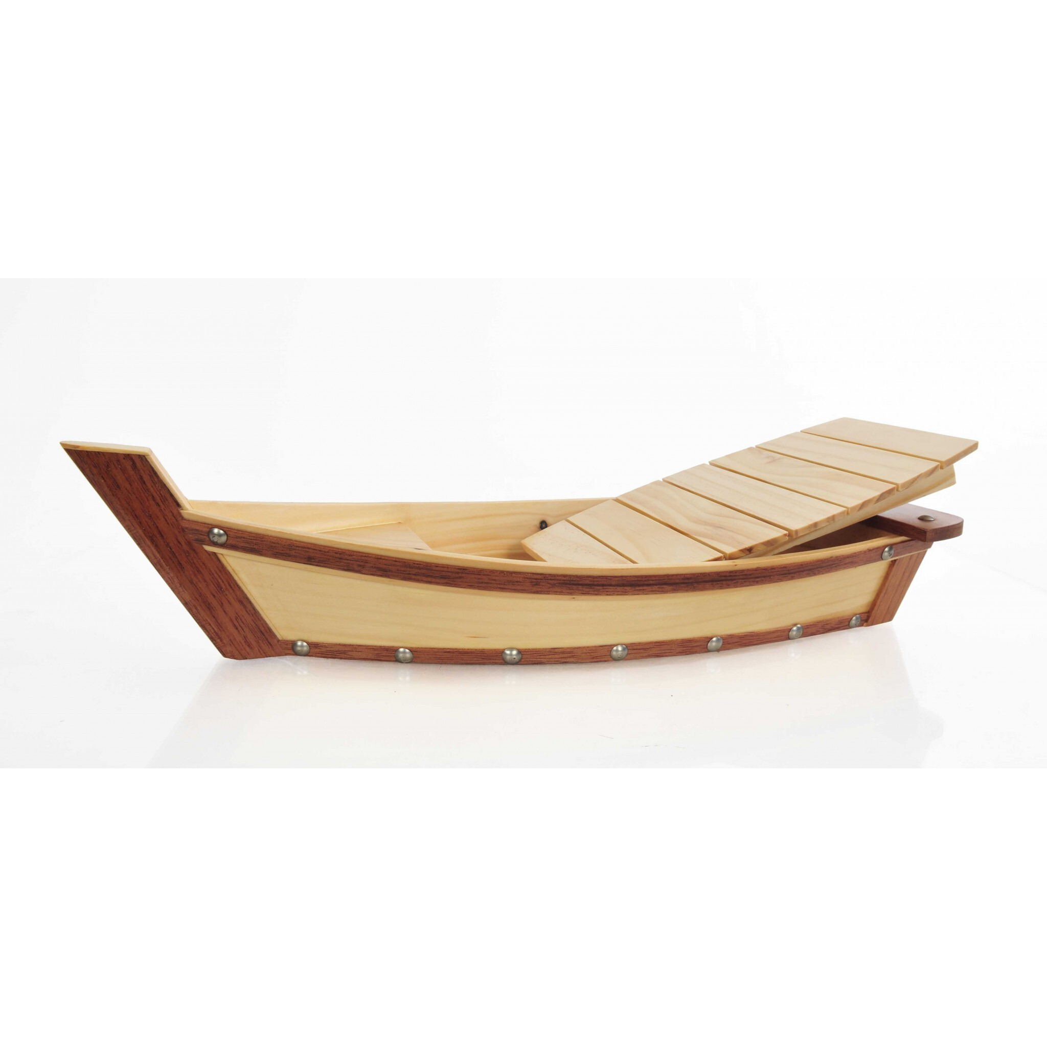 6.25"" X 16.75"" X 3.37""  Small Wooden Sushi Boat  Serving Tray