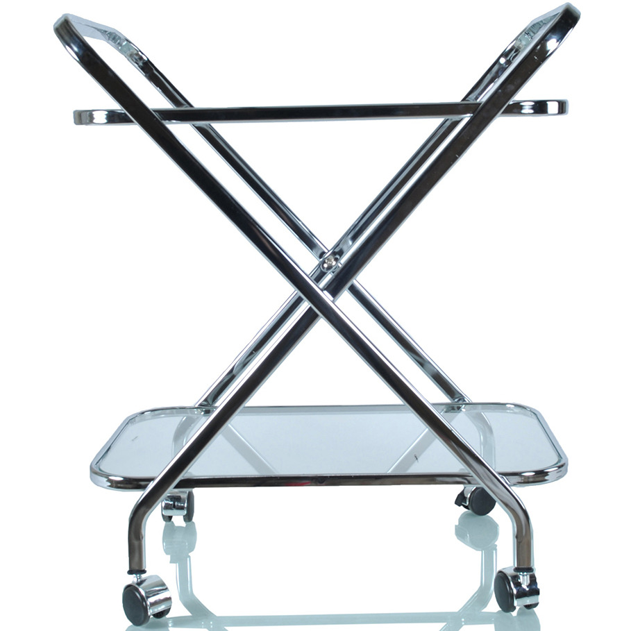 16.5"" X 26.25"" X 30.5"" Chrome Xshape  Bar Cart