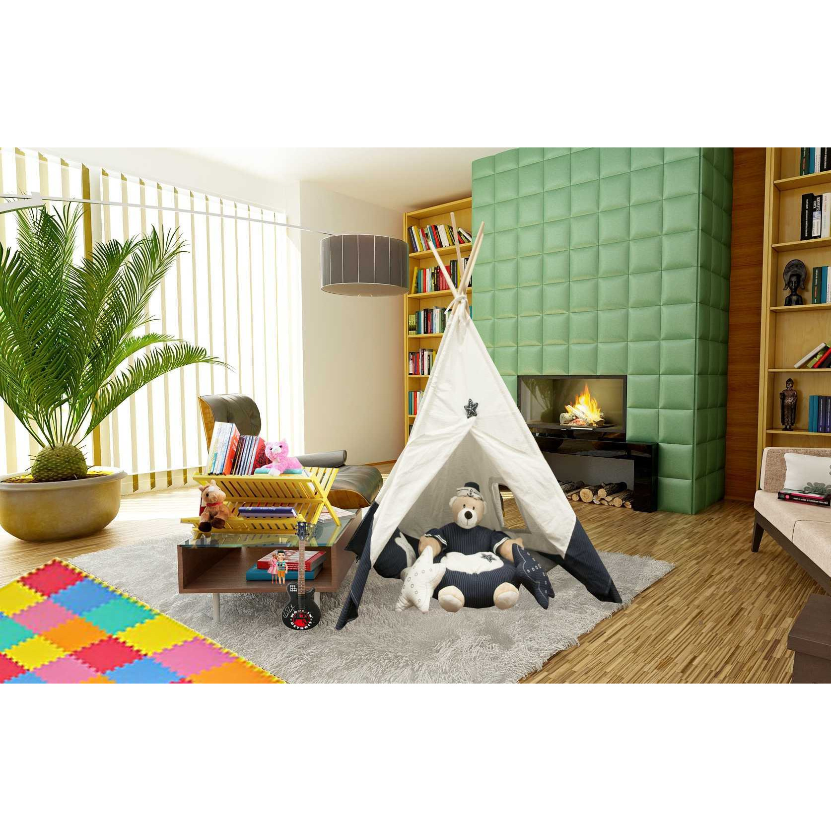 51.2"" X 55.11"" X 72.85"" Whiteblue Fabric Tent