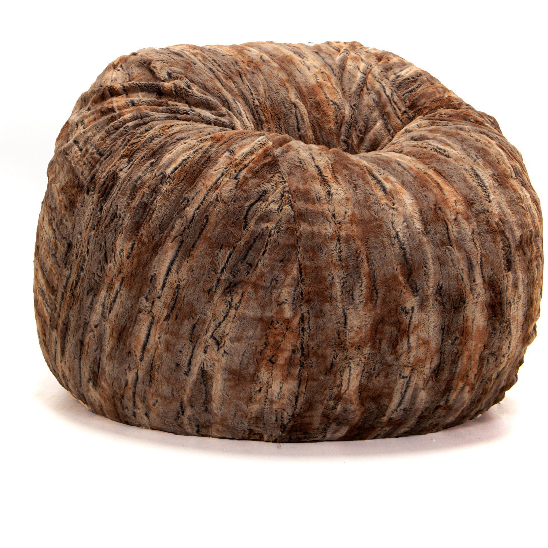 Jaxx Saxx 4 Ft Plush Round Bean Bag - Premium Luxe Faux Fur  Red Fox