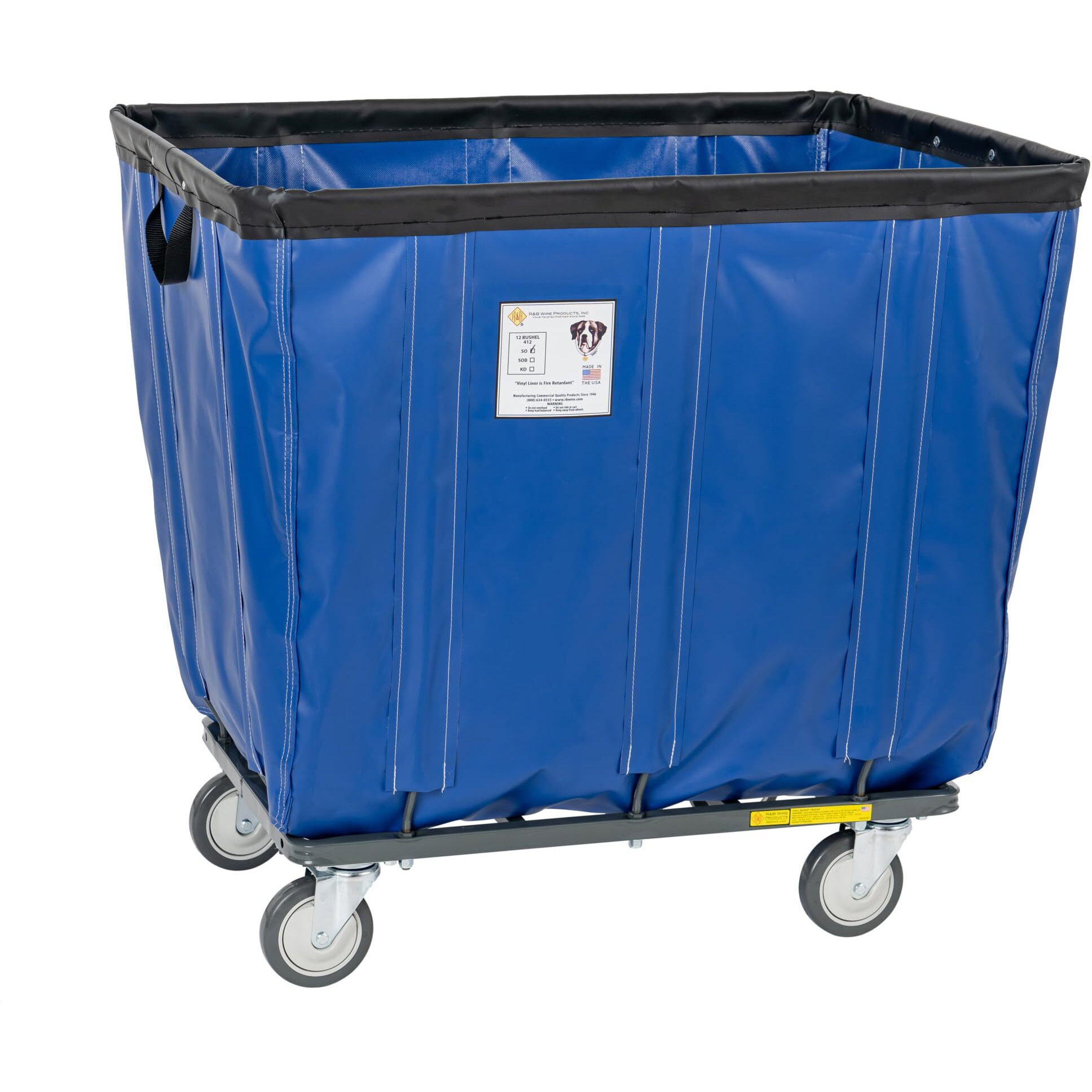20 Bushel Vinyl Basket Truck With Steel Base  Blue