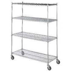 Heavy Duty Chrome Linen Cart  18X48X72