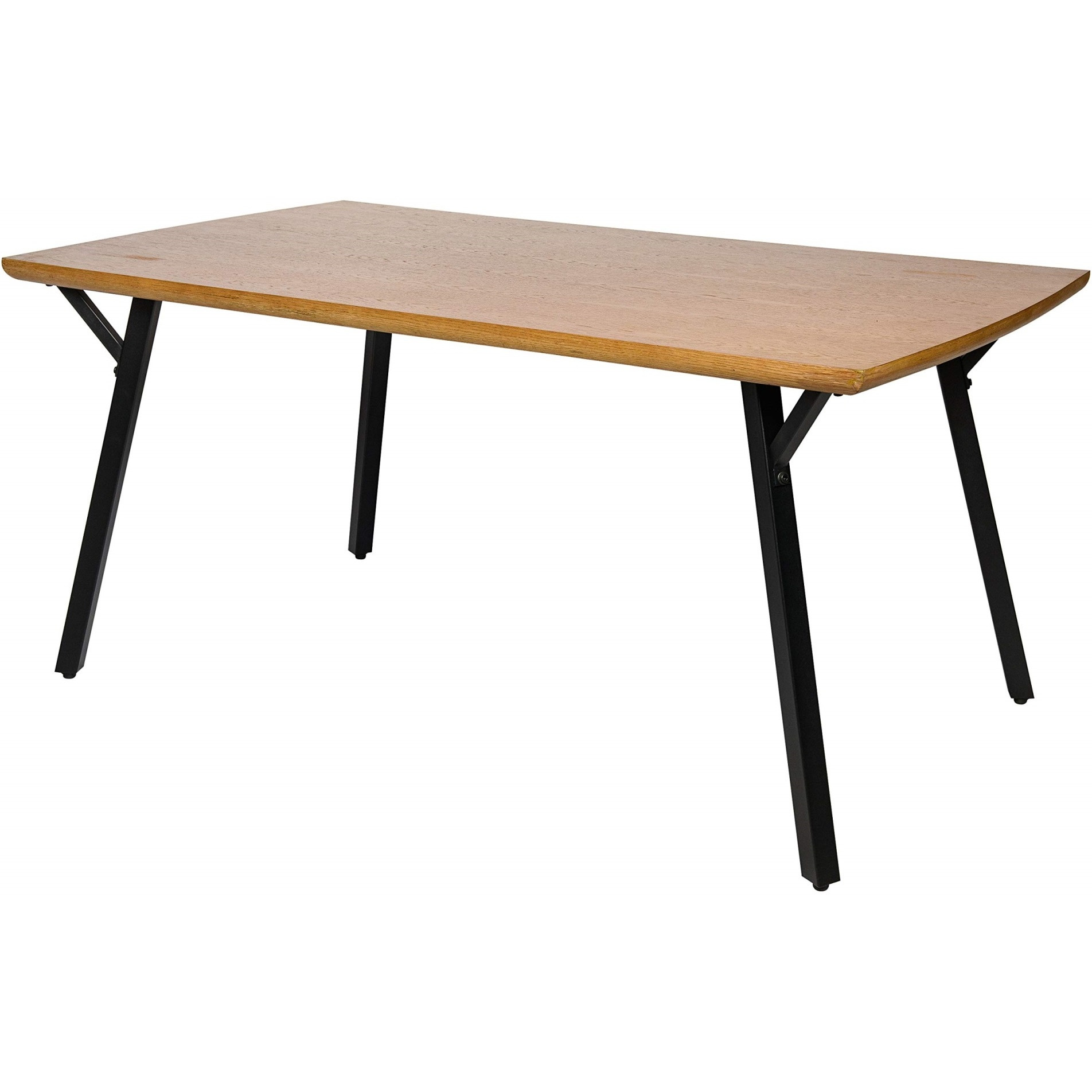 Leisuremod Ravenna Modern Rectangular Wood 63"" Dining Table With Metal Y-Shaped Joint Legs