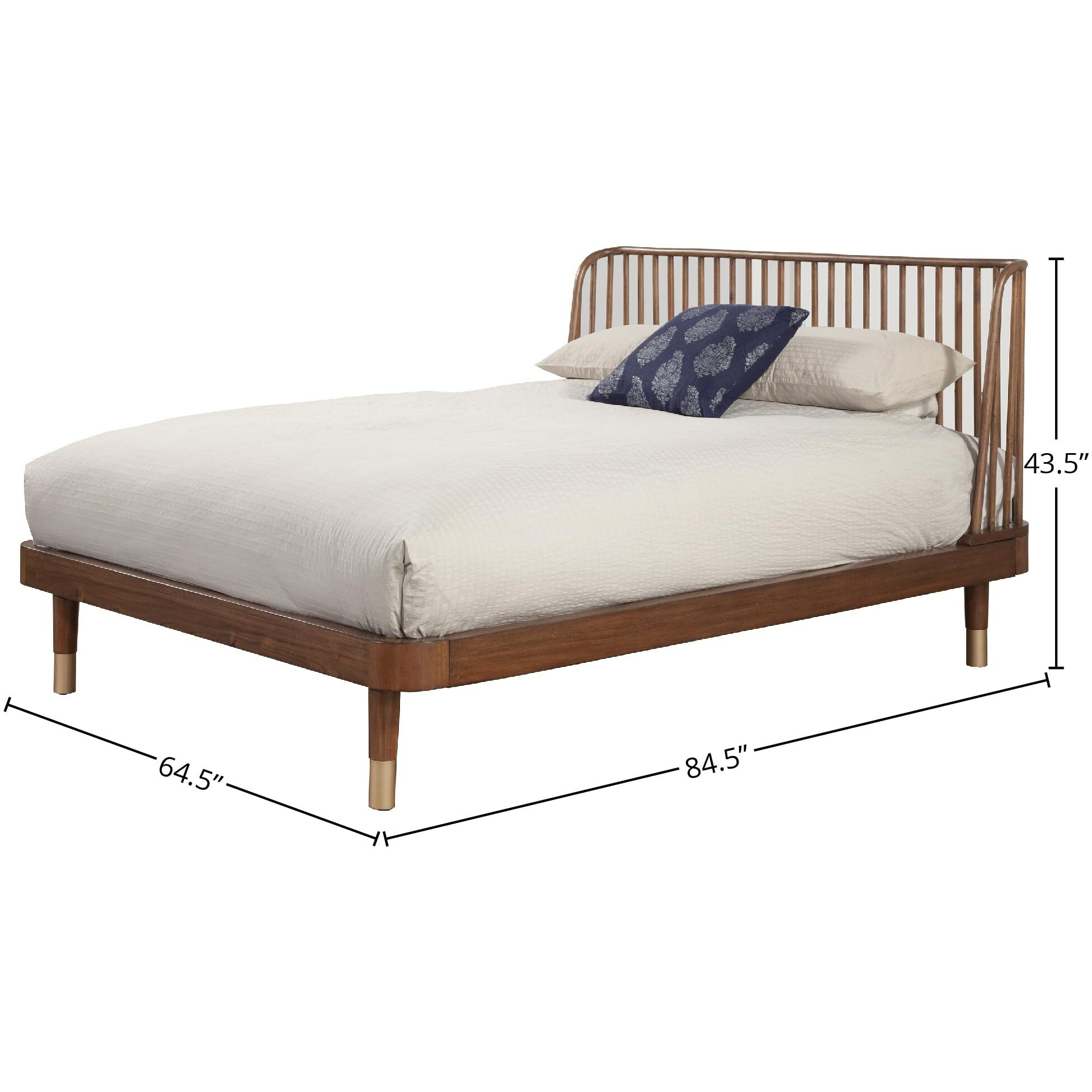 Alpine Furniture Belham Platform  Queen  Dark Walnut