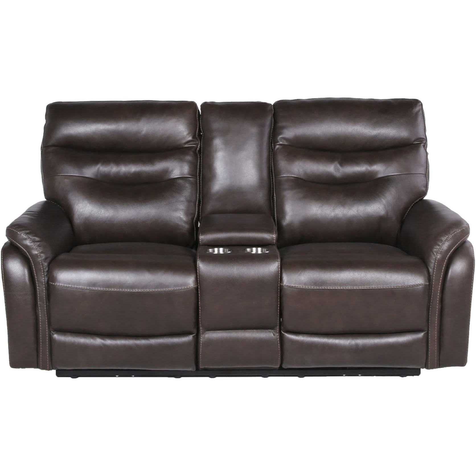 Fortuna Power Recliner Console Loveseat - Dark Brown