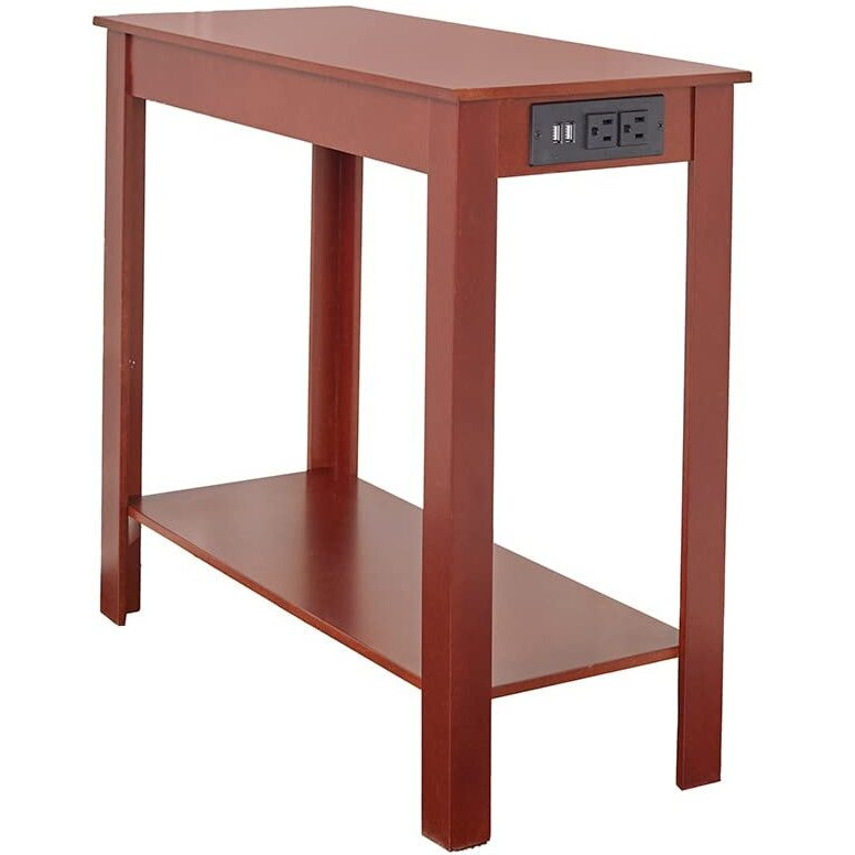 Side Table With Power Station - Walnut