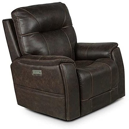 Steve Silver Lexington Power Media Recliner Chair  38 X 42 X 42  Saddle Brown