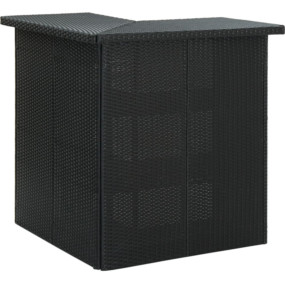 Vidaxl Corner Bar Table Black 39.4"&quotX19.7"&quotX41.3"" Poly Rattan