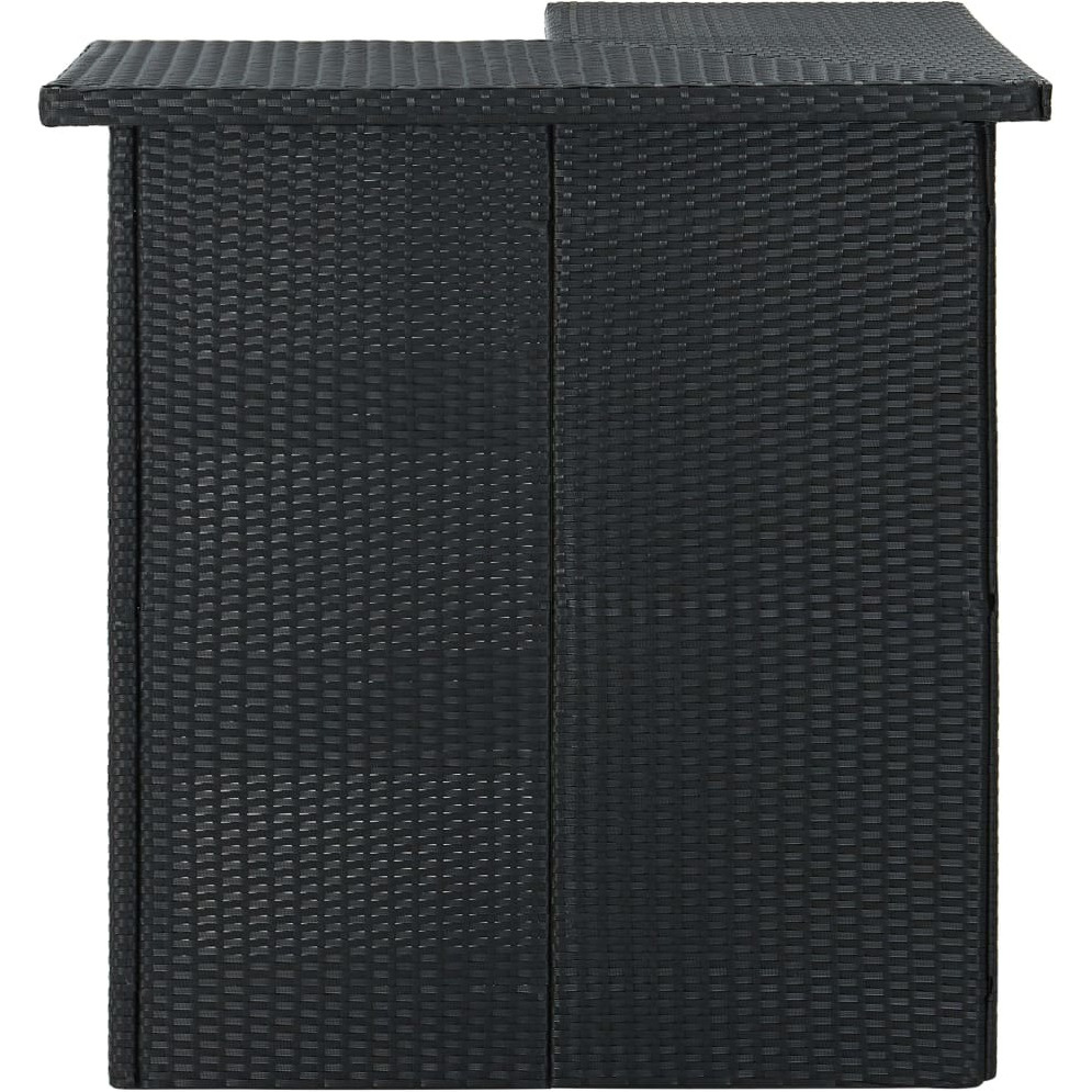 Vidaxl Corner Bar Table Black 39.4"&quotX19.7"&quotX41.3"" Poly Rattan