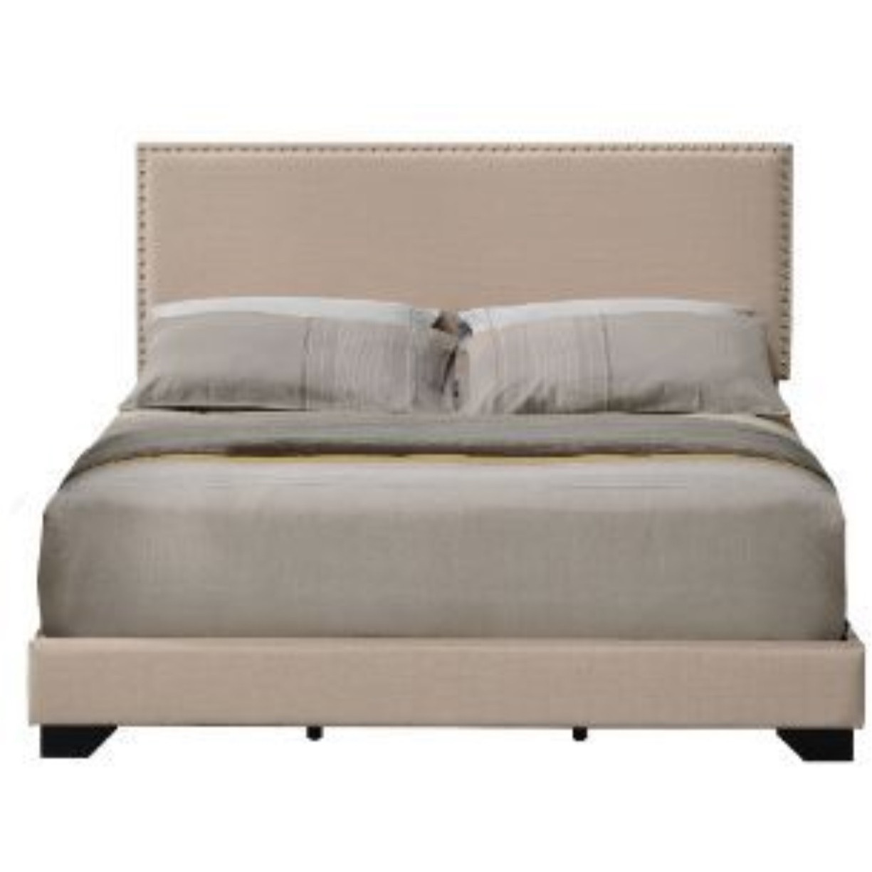 Leandros Beige Fabric Queen Bed