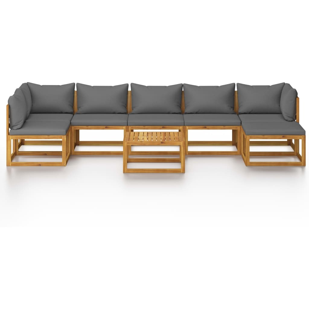 Vidaxl 8 Piece Patio Lounge Set With Cushion Solid Acacia Wood