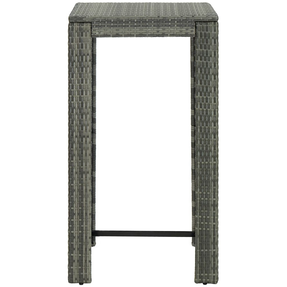 Vidaxl Patio Bar Table Gray 23.8"&quotX23.8"&quotX43.5"" Poly Rattan